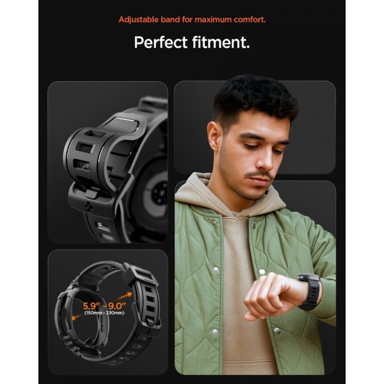 Θήκη Spigen SGP Rugged Armor PRO για Samsung GALAXY WATCH 8 CLASSIC 2025 - 46MM - ΜΑΥΡΟ - ACS10013