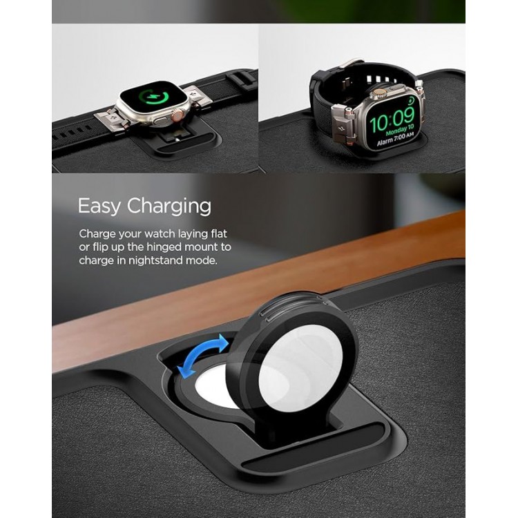 Spigen SGP Επιτραπέζια βάση Organizer για Apple Watch Band S340 με λειτουργία φόρτισης, 90° σύστημα περιστροφής & αποθηκευτικούς χώρους - ΜΑΥΡΟ - AMP07602