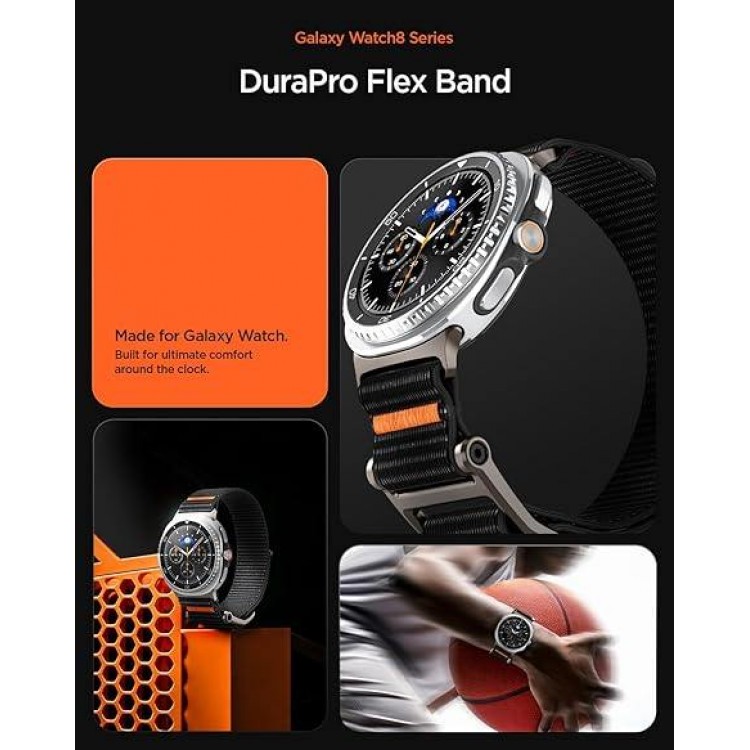 Spigen SGP DuraPro Flex Ultra λουράκι για SAMSUNG GALAXY WATCH 8 44 mm/40 mm, 8 Classic 46 mm (2025) - ΜΑΥΡΟ - AMP10116