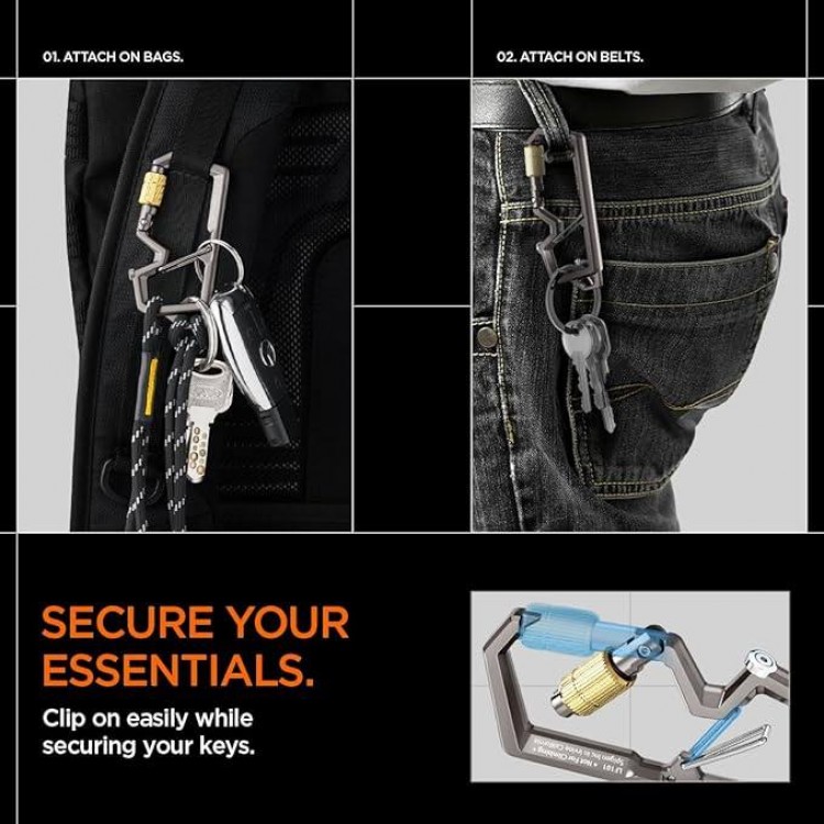 SPIGEN SGP Carabiner μπρελόκ για κλειδιά, 2ΗΣ Γενιάς, με ανοιχτήρι - 1 ΤΕΜ - ΓΡΑΦΙΤΗΣ - AHP08894