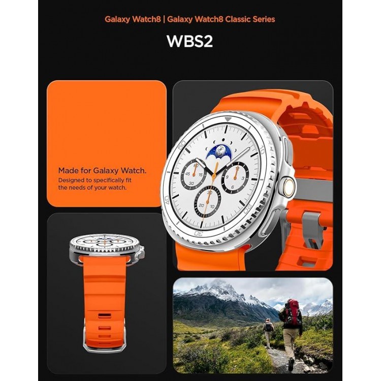 Spigen SGP WBS2 Λουράκι ΣΙΛΙΚΟΝΗΣ για SAMSUNG GALAXY WATCH 8 / CLASSIC (40 / 44 / 46 MM) - ΜΑΥΡΟ - AMP10151