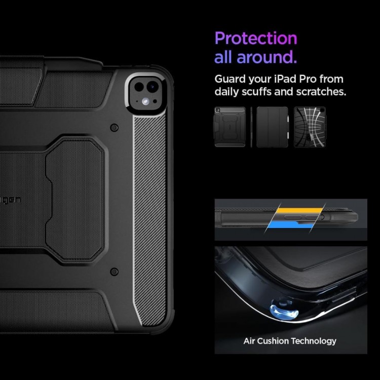 Θήκη Spigen SGP RUGGED ARMOR PRO για Apple iPad PRO 13 2024, 7ης Γενιάς M4 (2024) - ΜΑΥΡΟ - ACS07007