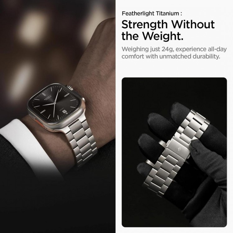 Spigen SGP Modern Fit Titanium Λουράκι Μπρασελέ για Apple Watch SERIES 49mm/46mm/45mm/44mm - Natural ΤΙΤΑΝΙΟ - AMP09105