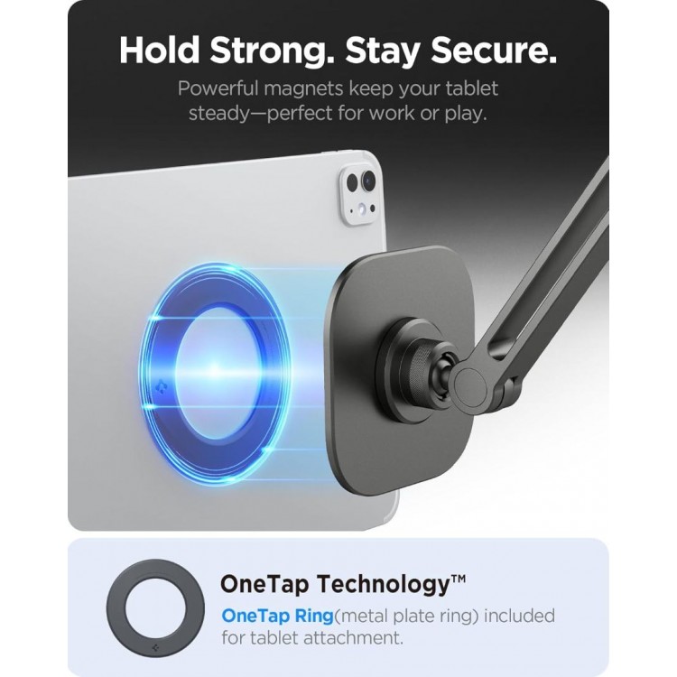 Spigen SGP OneTap Clamp Μαγνητική Ρυθμιζόμενη Βάση Tablet με Πολλαπλές γωνίες κλίσης - ΓΚΡΙ - AMP09191
