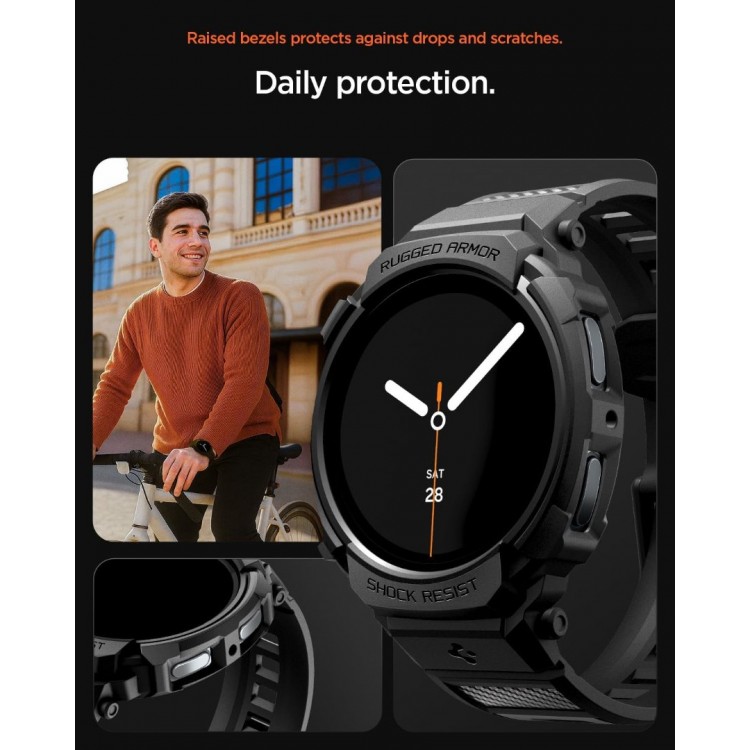 Θήκη Spigen SGP Rugged Armor PRO για Samsung GALAXY WATCH 8 2025 - 44MM - ΜΑΥΡΟ - ACS10007