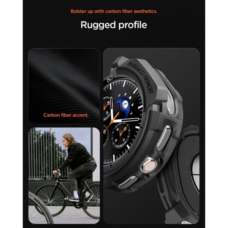 Θήκη Spigen SGP Rugged Armor για SAMSUNG GALAXY WATCH 8 CLASSIC 46mm 2025 - ΜΑΥΡΟ - ACS10012