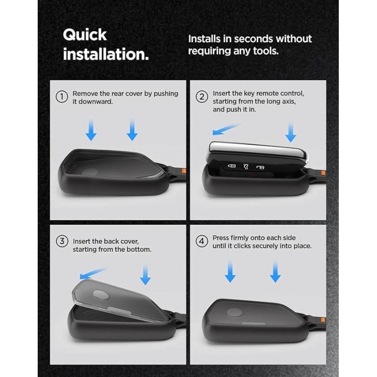 Θήκη Spigen SGP VK100 Volkswagen Κλειδί για VW, Skoda με Carabiner κ κορδόνι, συμβατό με VW Smart Key Remote Control Cover - ΜΑΥΡΟ - ACS10426