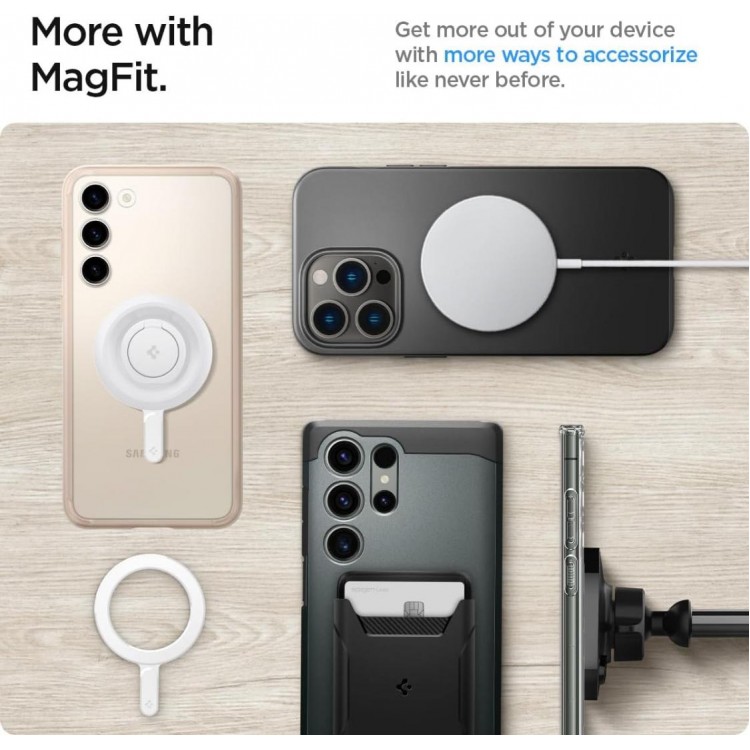 SPIGEN SGP OneTap MAGSAFE Μαγνητικό Δακτυλίδι, Κιτ μετατροπής Ασύρματης φόρτισης MagSafe - ΛΕΥΚΟ - ACP08346