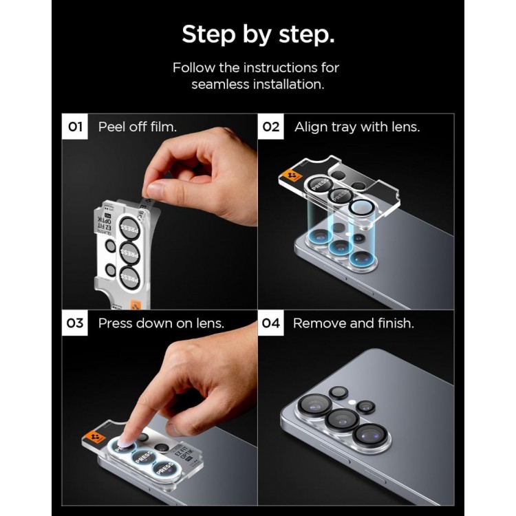 SPIGEN SGP Optik Pro HD EZ FIT CAMERA PROTECTOR Γυαλί προστασίας ΦΑΚΩΝ για CAMERA LENS Samsung GALAXY S26 ULTRA 5G 2026 - ΜΑΥΡΟ - AGL11076 - 2-TEM