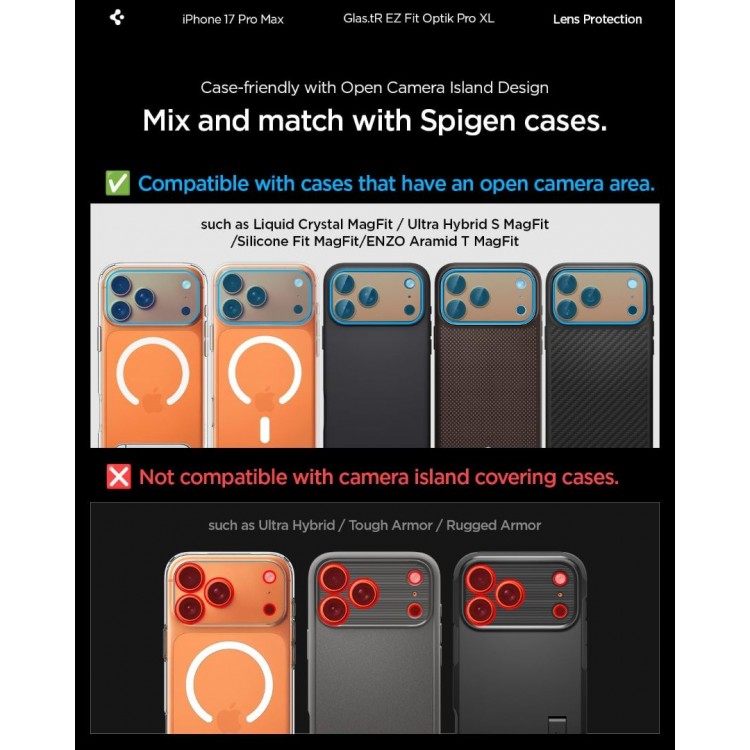 SPIGEN SGP Glas.tR Optik Pro XL EZ FIT CAMERA PROTECTOR Γυαλί προστασίας ΠΛΑΙΣΙΟΥ ΦΑΚΩΝ 9H για CAMERA LENS για Apple iPhone 17 Pro Max 6.9 5G 2025 - Cosmic ΠΟΡΤΟΚΑΛΙ - AGL10650 SPIGEN SGP Glas.tR Optik Pro XL EZ FIT CAMERA PROTECTOR Γυαλί προστασίας ΠΛΑΙΣΙΟΥ ΦΑΚΩΝ 9H για CAMERA LENS για Apple iPhone 17 Pro Max 6.9 5G 2025 - Cosmic ΠΟΡΤΟΚΑΛΙ - AGL10650