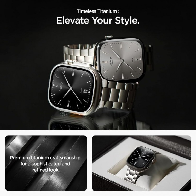 Spigen SGP Modern Fit Titanium Λουράκι Μπρασελέ για Apple Watch SERIES 49mm/46mm/45mm/44mm - Natural ΤΙΤΑΝΙΟ - AMP09105