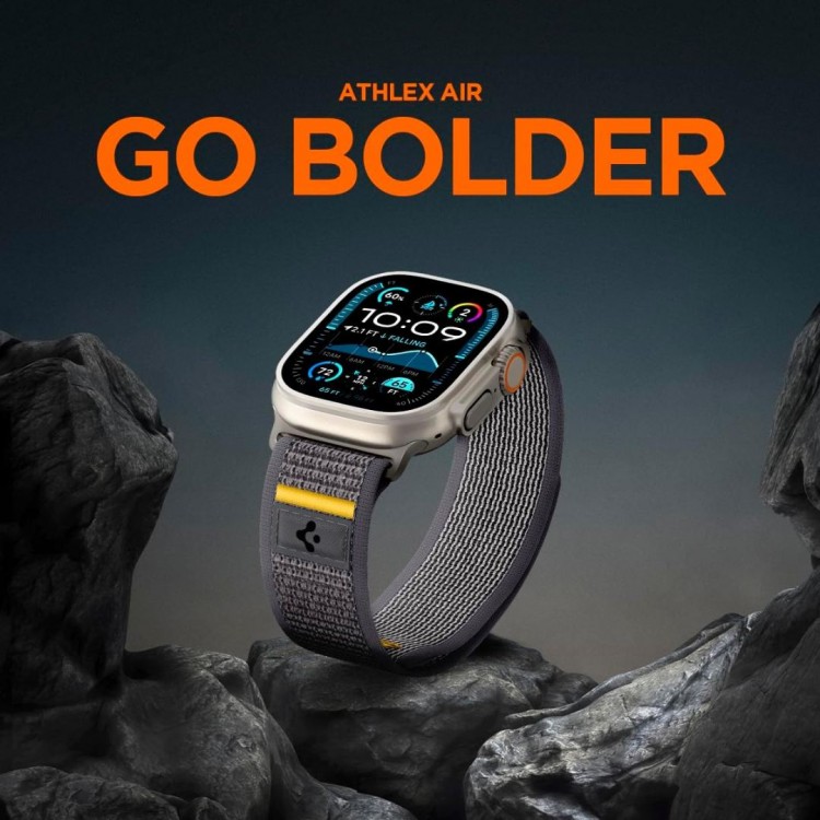 Spigen SGP ATHLEX AIR Band / λουράκι για Apple Watch series Ultra 2/1 49mm, Series 10 46mm και Series 9/8/7/6/5/4/SE 45mm, 44mm - ACTIVE ΓΚΡΙ - AMP09034