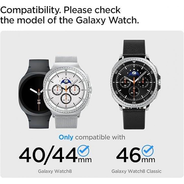 Spigen SGP ENZO Δερμάτινο λουράκι Designed για SAMSUNG GALAXY WATCH 8 / CLASSIC (40 / 44 / 46 MM) - ΜΑΥΡΟ - AMP10119
