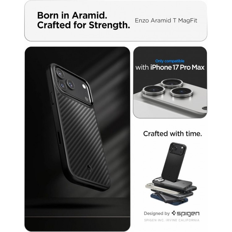 Θήκη Spigen SGP ENZO ARAMID T Camera Control MagFit MagSafe για Apple iPhone 17 PRO 6.3 2025 - MATTE ΜΑΥΡΟ - ACS09958