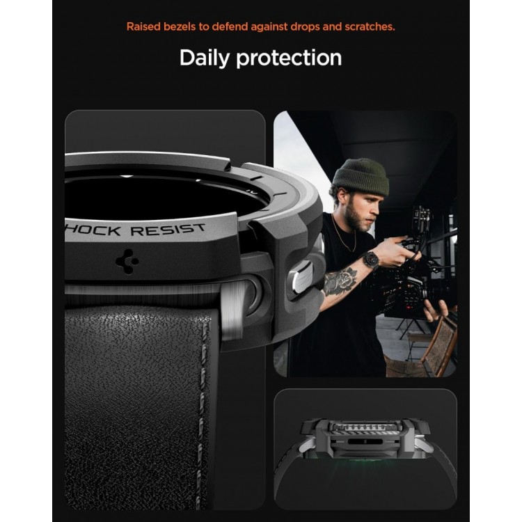 Θήκη Spigen SGP Rugged Armor για SAMSUNG GALAXY WATCH 8 CLASSIC 46mm 2025 - ΜΑΥΡΟ - ACS10012