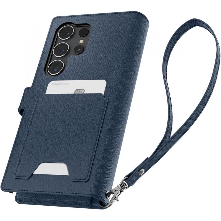 Θήκη Spigen SGP Wallet S PLUS για Samsung Galaxy S24 ULTRA 5G 2024 - Navy ΜΠΛΕ - ACS07370