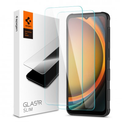 SPIGEN SGP TEMPERED GLASS GLAS.TR SLIM 2-PACK for SAMSUNG GALAXY XCOVER 7 / 7 PRO - 2 ΤΕΜ - AGL09407 - ΔΙΑΦΑΝΟ 