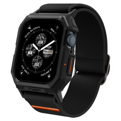 Θήκη Spigen SGP LITE FIT ”PRO” BAND με ΛΟΥΡΑΚΙ για APPLE WATCH 4 / 5 / 6 / 7 / 8 / 9 / SE - (44 / 45 MM)  - MATTE ΜΑΥΡΟ - ACS07103