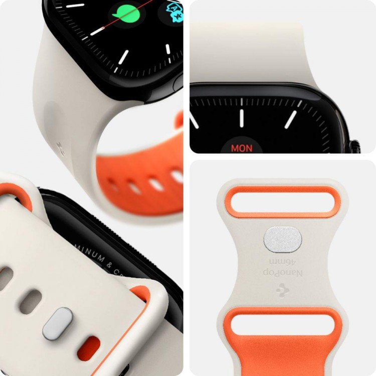 Spigen SGP NANO POP BAND Λουράκι για Apple Watch series 6 / 7 / 8 / 9 / 10 / SE / ULTRA 1 / 2 (44 / 45 / 46 / 49 MM) - ΜΠΕΖ ΠΟΡΤΟΚΑΛΙ - AMP09323