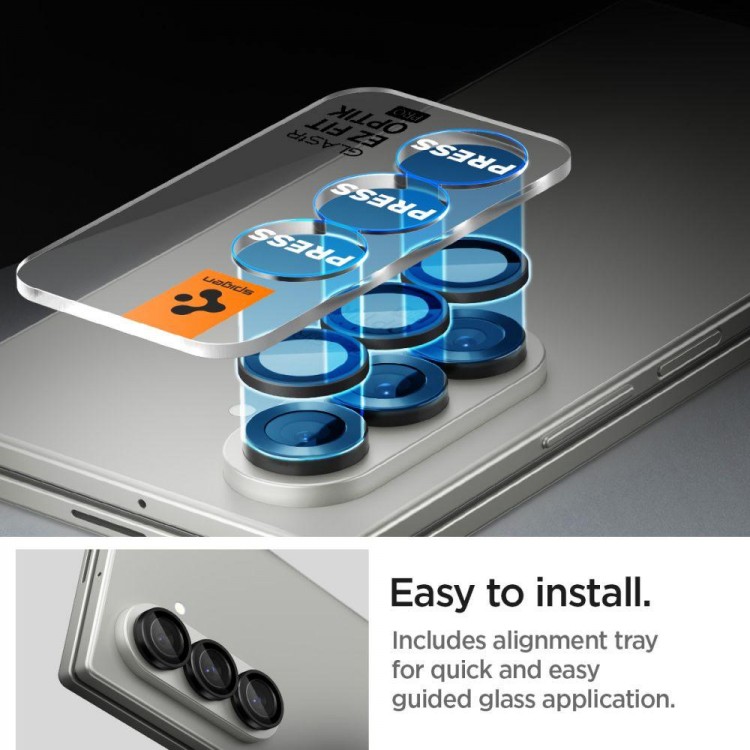 Spigen SGP OPTIK.tR SLIM EZ Fit Optik Pro 2 Γυαλί προστασίας 9H Camera Lens για CAMERA SAMSUNG GALAXY Z FOLD 7 2025 - ΜΑΥΡΟ - 2 ΤΕΜ - AGL09581