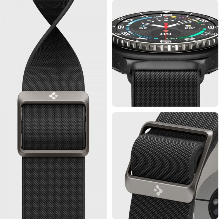 Spigen SGP BAND FIT LITE Υφασμάτινο Λουράκι για SAMSUNG GALAXY WATCH 8 / CLASSIC (40 / 44 / 46 MM) - ΜΑΥΡΟ - AMP10117