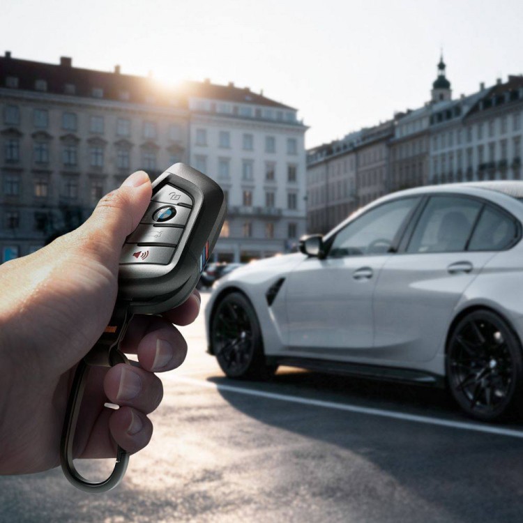Θήκη Spigen SGP BK100 BMW Κλειδί με Carabiner κ κορδόνι, συμβατό με BMW Smart Key Remote Control Cover - ΜΑΥΡΟ - ACS10425