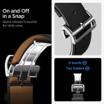 Spigen SGP ENZO Δερμάτινο λουράκι Designed για SAMSUNG GALAXY WATCH 8 / CLASSIC (40 / 44 / 46 MM) - ΜΑΥΡΟ - AMP10119