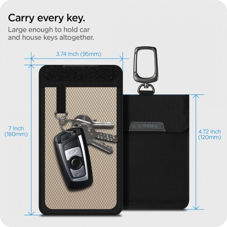 Spigen Klasden Πορτοφόλι,  RFIDShield Προστασία (CarKey) , KEYLESS RFID SIGNAL BLOCKER - ΜΑΥΡΟ - AFA03754