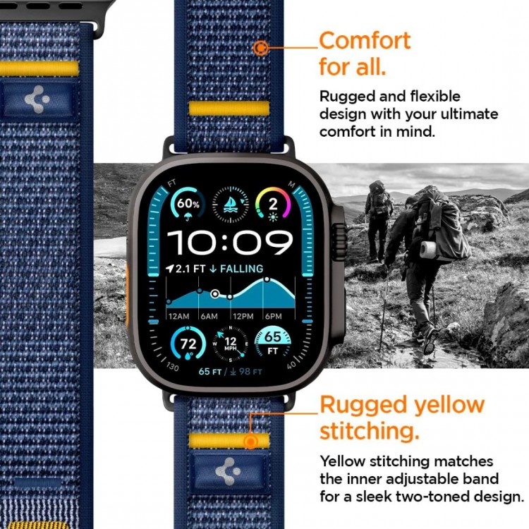 Spigen SGP ATHLEX AIR Band / λουράκι για Apple Watch series Ultra 2/1 49mm, Series 10 46mm και Series 9/8/7/6/5/4/SE 45mm, 44mm - ACTIVE NAVY ΜΠΛΕ - AMP09036