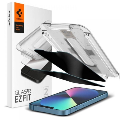 Spigen SGP Tempered Glass PRIVACY GLAS.tR EZ Fit SLIM CASE FRIENDLY for APPLE iPhone 13, 13 PRO 6.1 - CLEAR - 2 PCS - AGL03388