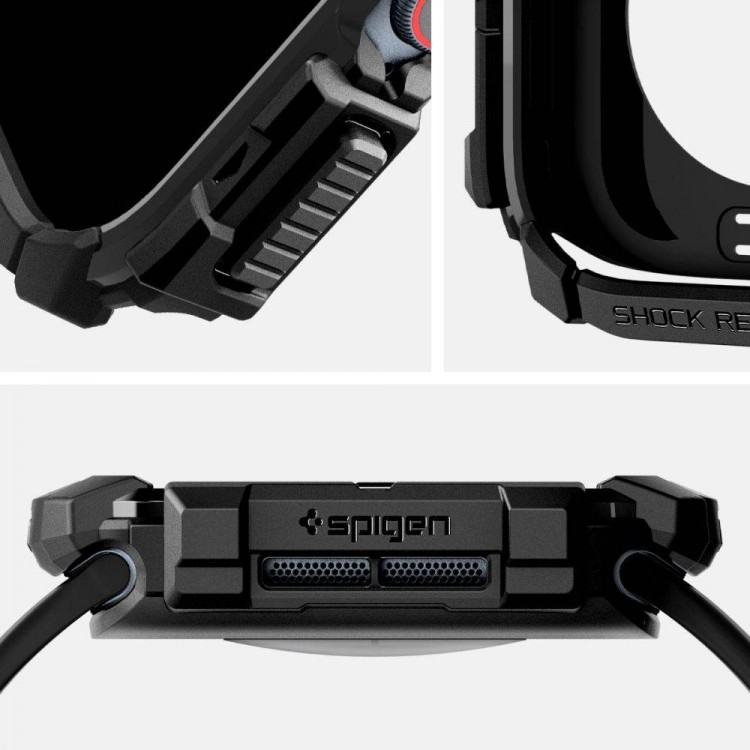 Θήκη Spigen SGP Rugged Armor για Apple Watch SERIES 10 42mm - ΜΑΤ ΜΑΥΡΟ - ACS08585