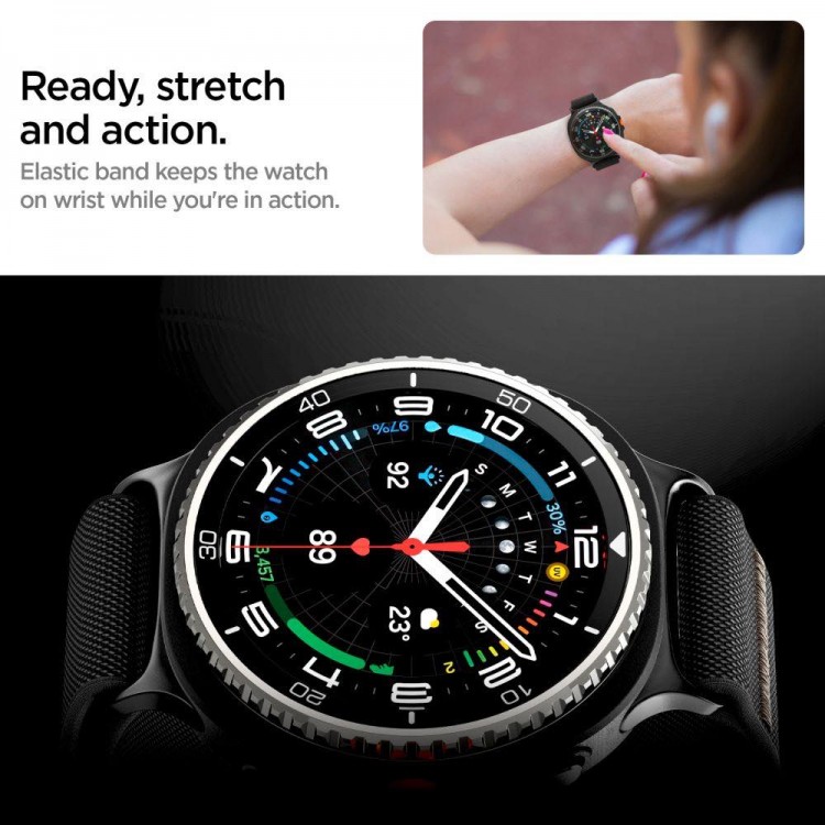 Spigen SGP BAND FIT LITE Υφασμάτινο Λουράκι για SAMSUNG GALAXY WATCH 8 / CLASSIC (40 / 44 / 46 MM) - ΜΑΥΡΟ - AMP10117