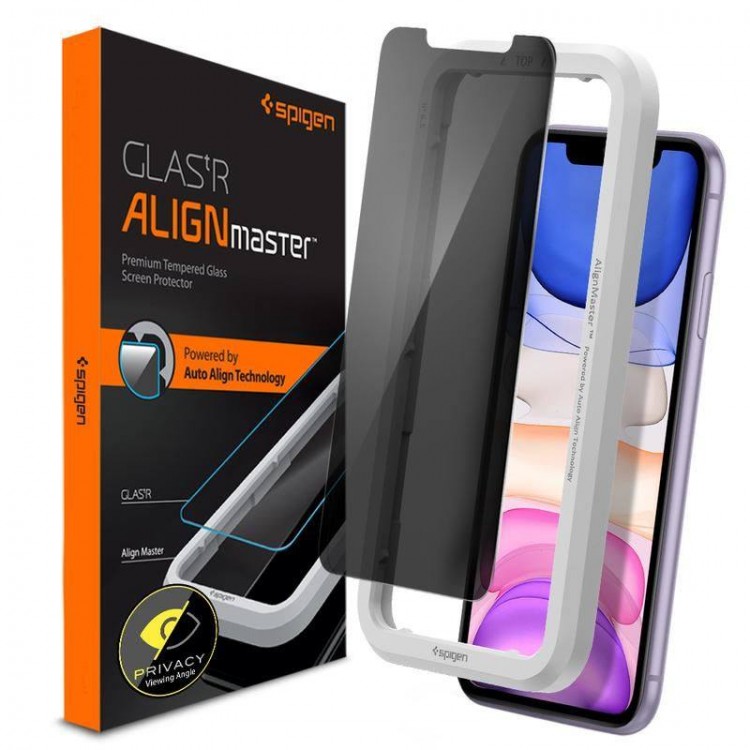 Spigen SGP Γυαλί προστασίας PRIVACY GLAS.tR EZ Fit SLIM CASE FRIENDLY για APPLE iPhone XR, 11 - ΔΙΑΦΑΝΟ - AGL00103