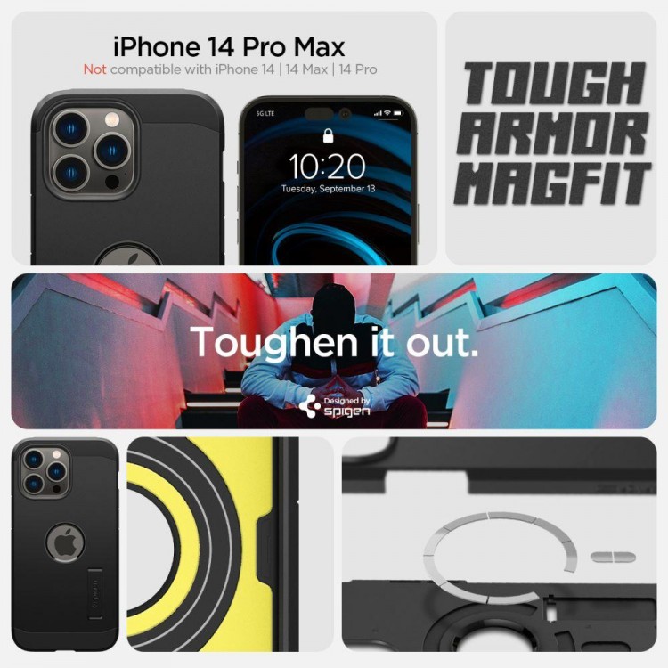 Θήκη Spigen SGP Tough Armor MAG MAGSAFE για Apple iPhone 14 PRO MAX 6.7 2022 - ΜΑΥΡΟ - ACS04840