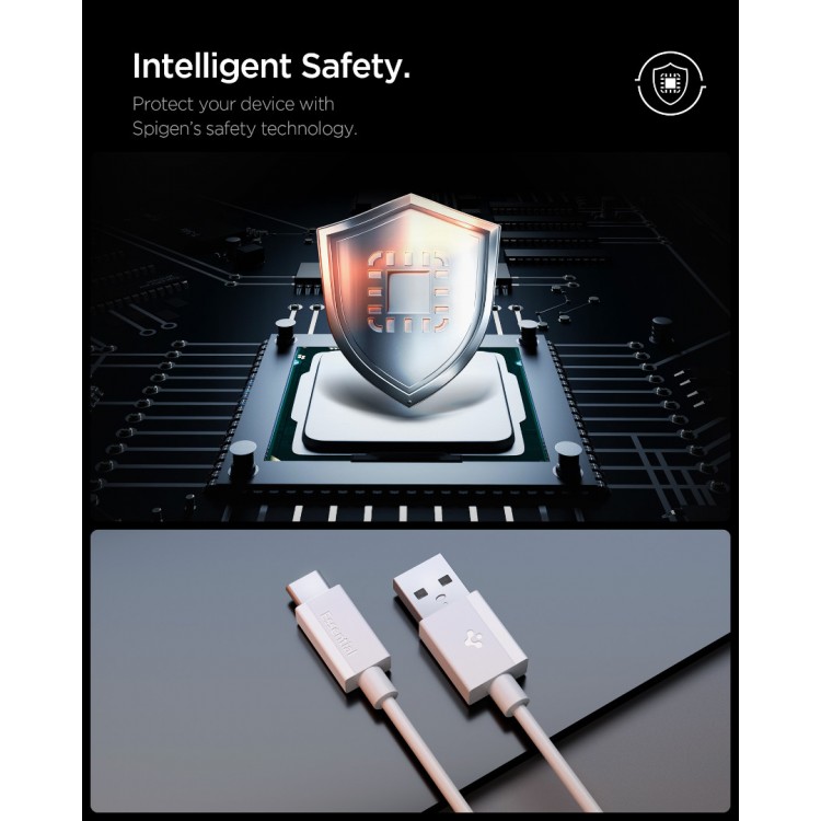Spigen SGP ArcWire Essential EB6020AC ΚΑΛΩΔΙΟ 60W USB-A σε USB-C , 2.0M - ACA08716 - ΛΕΥΚΟ
