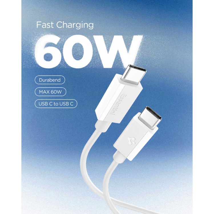 Spigen SGP ArcWire Essential EB6020CC ΚΑΛΩΔΙΟ 60W USB-C σε USB-C , 2.0M - ACA08719 - ΛΕΥΚΟ