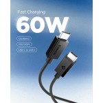 Spigen SGP ArcWire Essential EB6020CC ΚΑΛΩΔΙΟ 60W USB-C σε USB-C , 2.0M - ACA08720 - ΜΑΥΡΟ