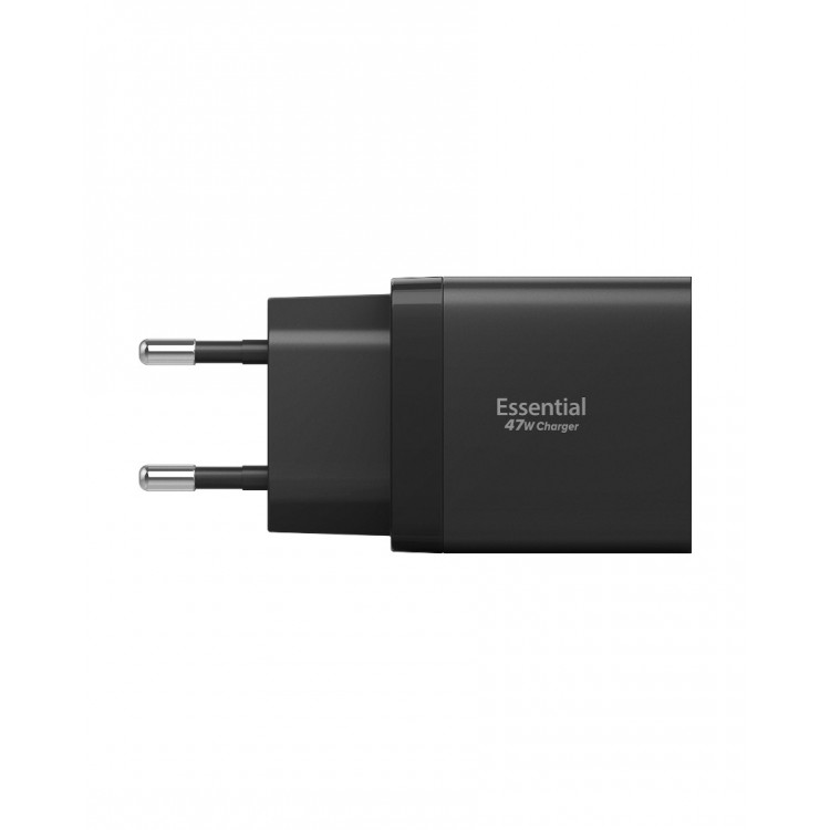 Spigen SGP Φορτιστής οικιακός PPS Essential EE472EU GaN Fast 2XUSB-C PD, 47W - ΜΑΥΡΟ - ACH09457