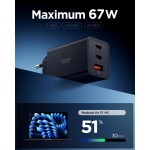 Spigen SGP Φορτιστής οικιακός PPS Essential EE673EU GaN Fast 2XUSB-C PD,1ΧUSB-A , 67W - ΜΑΥΡΟ - ACH09458