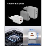 Spigen SGP Φορτιστής οικιακός PPS Essential EE352EU GaN Fast 1XUSB-C PD/ 1XUSB-A, 35W - ΛΕΥΚΟ - ACH09462