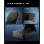 SPIGEN SGP ESSENTIAL EF323MQ 3-in-1+C QI2.2 25W MagSafe Magnetic wireless charging station-base for Αpple iPhone, Apple Watch Series, Airpods - ΜΑΥΡΟ - ACH10398