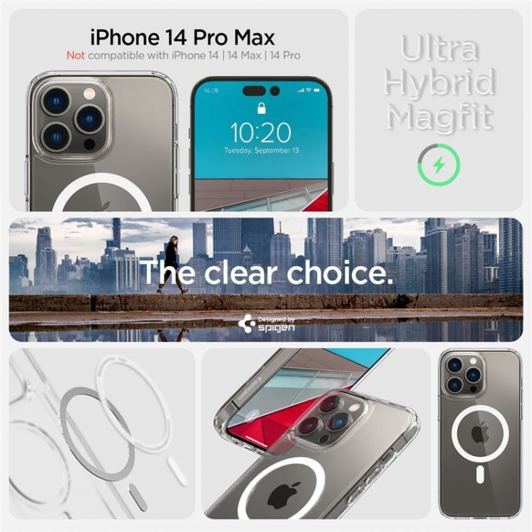 Θήκη Spigen SGP Ultra Hybrid MagSafe SE για Apple iPhone 14 PRO MAX 6.7 - ΓΚΡΙ ΜΑΥΡΟ ZERO ONE - ACS05539