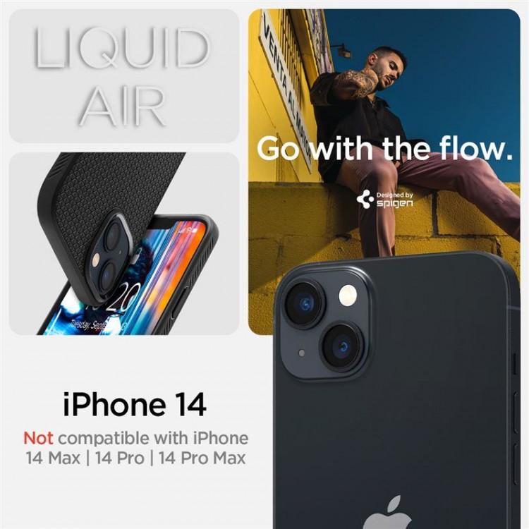 Θηκη Spigen SGP Liquid AIR για Apple iPhone 14  6.1 - BLACK - ACS05037