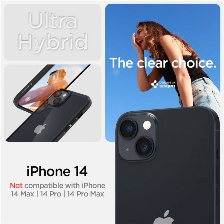 Θήκη Spigen SGP Ultra Hybrid για Apple iPhone 14 6.1 - ΔΙΑΦΑΝΟ ΜΑΥΡΟ - ACS05041