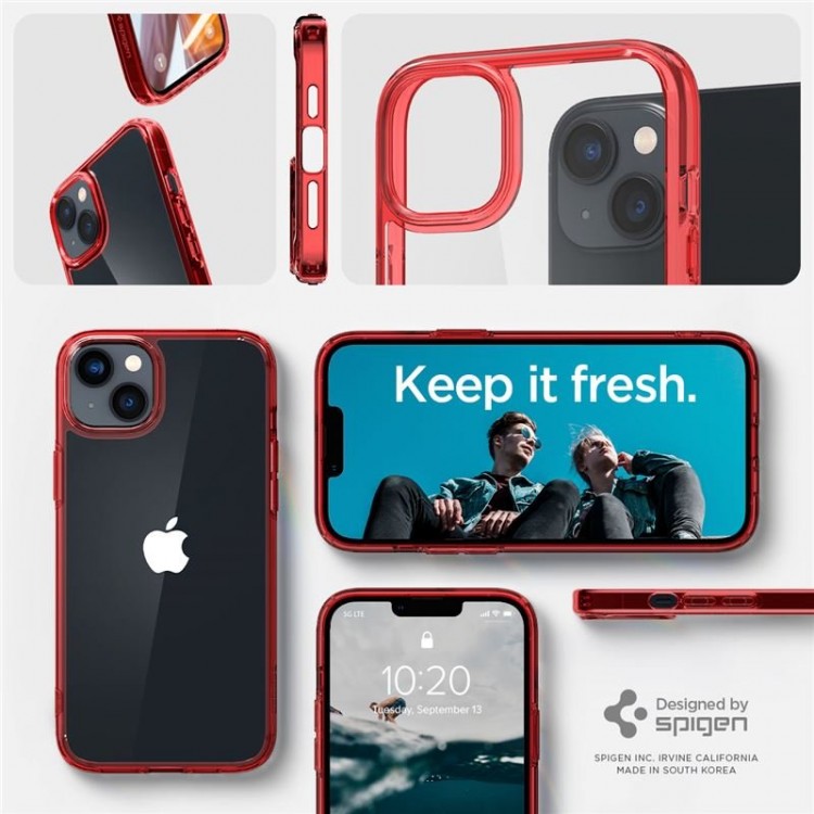 Θήκη Spigen SGP Ultra Hybrid για Apple iPhone 14 6.1 - ΔΙΑΦΑΝΟ KOKKINO - ACS05042