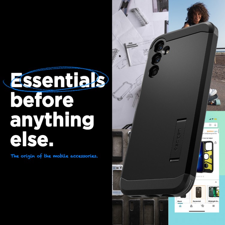 Θήκη Spigen SGP Tough Armor για Samsung Galaxy A14 LTE - ΜΑΥΡΟ - ACS05976 