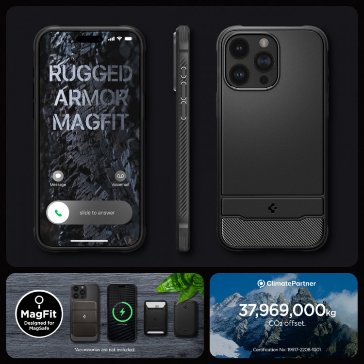 Θήκη Spigen SGP Rugged Armor MAG MAGSAFE για Apple iPhone 15 PRO MAX 6.7 2023 - ΜΑΥΡΟ - ACS06561