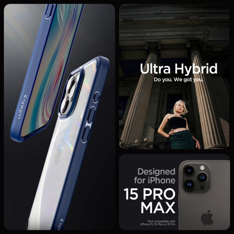 Θήκη Spigen SGP Ultra Hybrid για Apple iPhone 15 PRO MAX 6.7 2023 - Navy ΜΠΛΕ - ACS06573