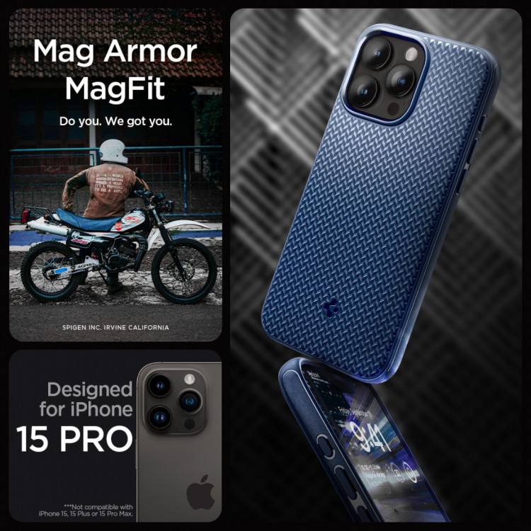 Θήκη Spigen SGP MAG ARMOR MagSafe για Apple iPhone 15 PRO 6.1 2023 - ΜΠΛΕ - ACS06737