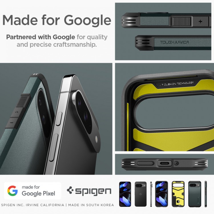 Θήκη Spigen SGP TOUGH Armor για GOOGLE PIXEL 9 Pro/Pixel 9 - ΠΡΑΣΙΝΟ - ACS07694